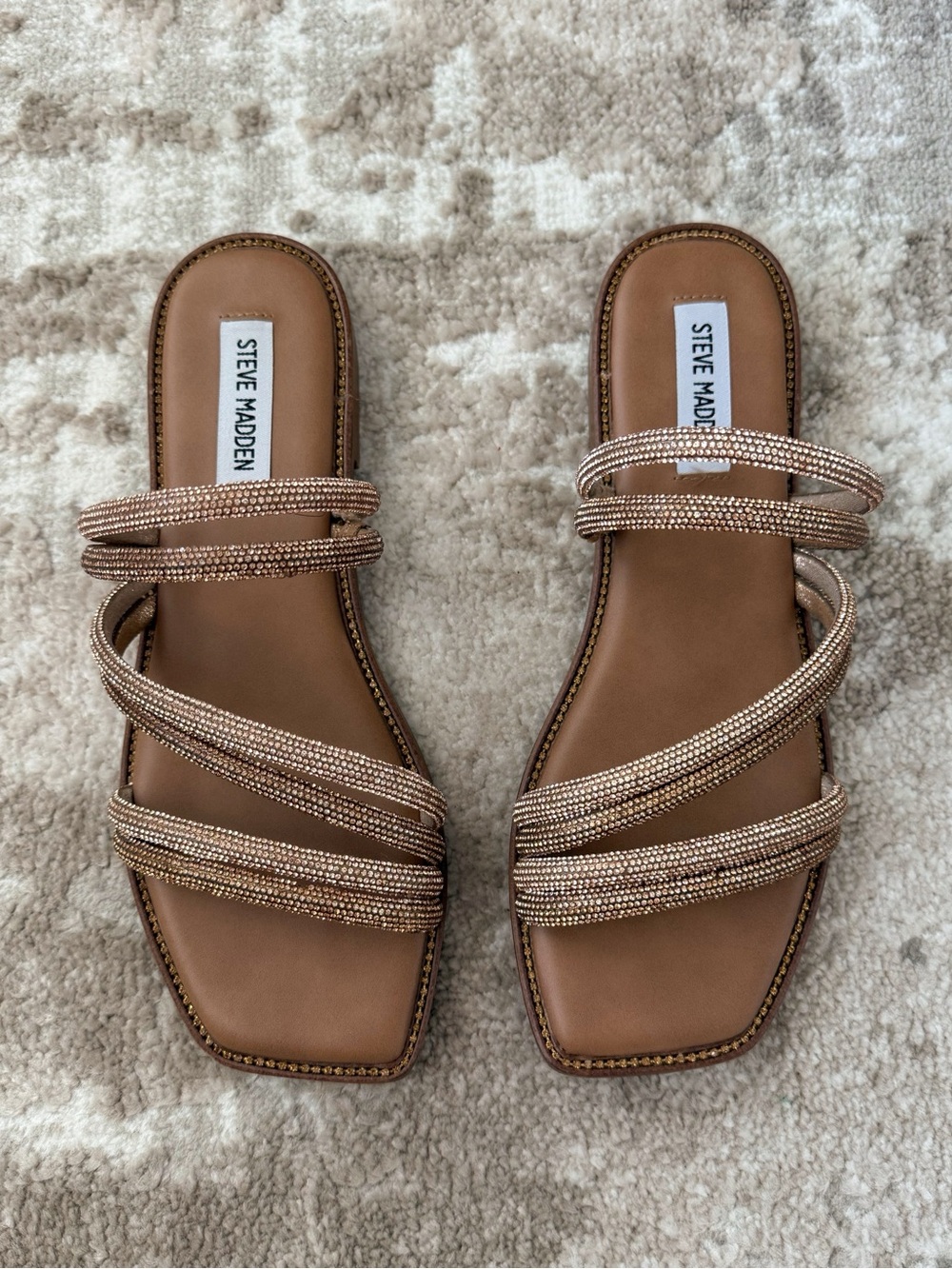 Steve Madden Rose Gold Rhinestone Sandals